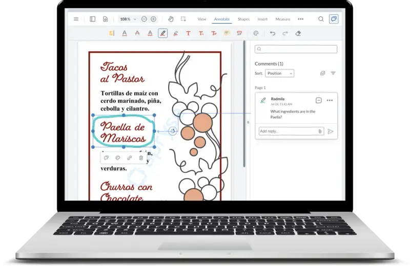 a mockup of a mobile device, showing WebViewer embedded in an app.