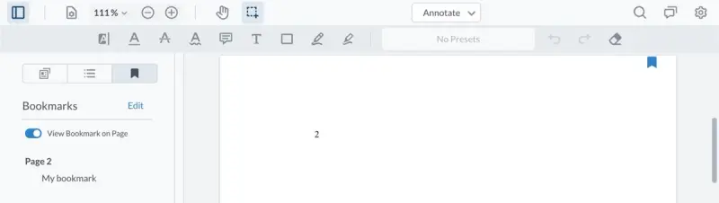 Screen capture of a personal bookmark UI