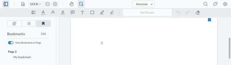 Screen capture of a personal bookmark UI