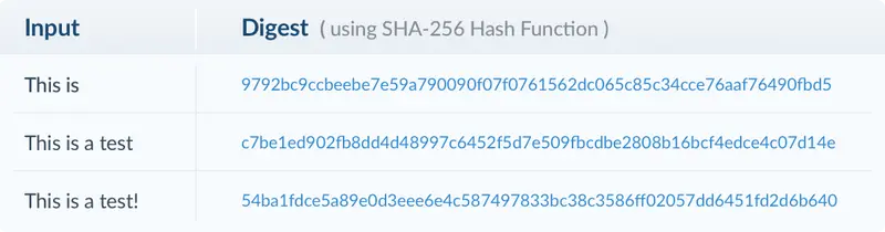 Image of input and rsulting digest