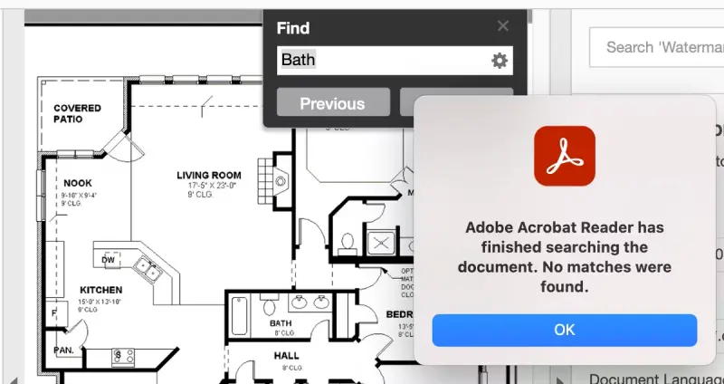 Image of rasterized image with text you can't search