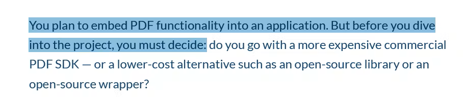 Selecting text in a vector PDF