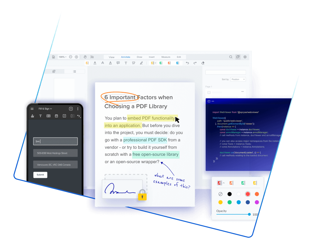 Apryse PDF SDK | Customizable PDF functionalities for all platforms