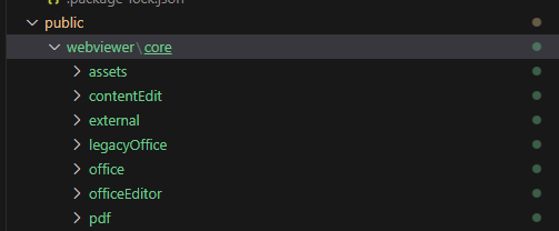 Image showing the location of copied WebViewer files in your React project
