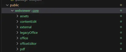 Image showing the location of copied WebViewer files in your React project
