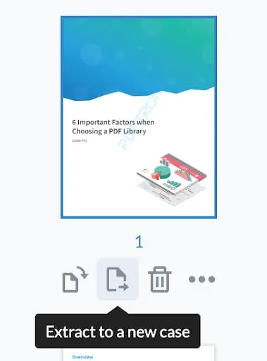 Customized page actions in the manipulation sidebar.