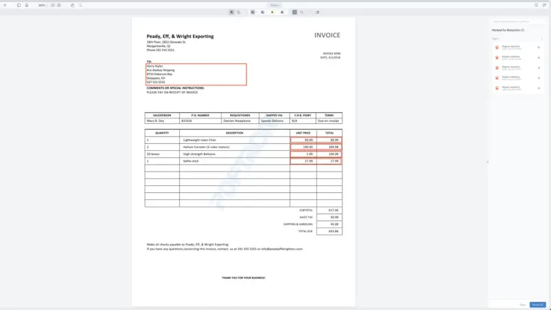 Step 2: Load pre-drawn redaction templates