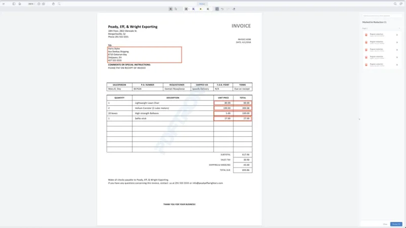 Step 2: Load pre-drawn redaction templates