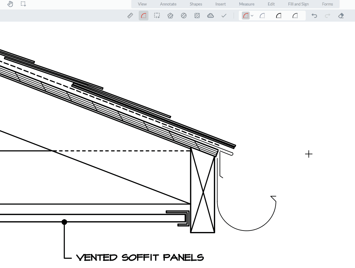Measurement caption in a pdf drawing