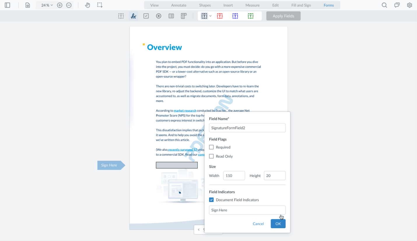 Image of a signature walkthrough box