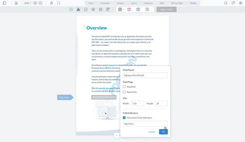 Image of a signature walkthrough box