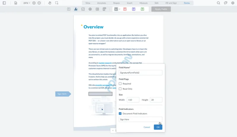 Image of a signature walkthrough box