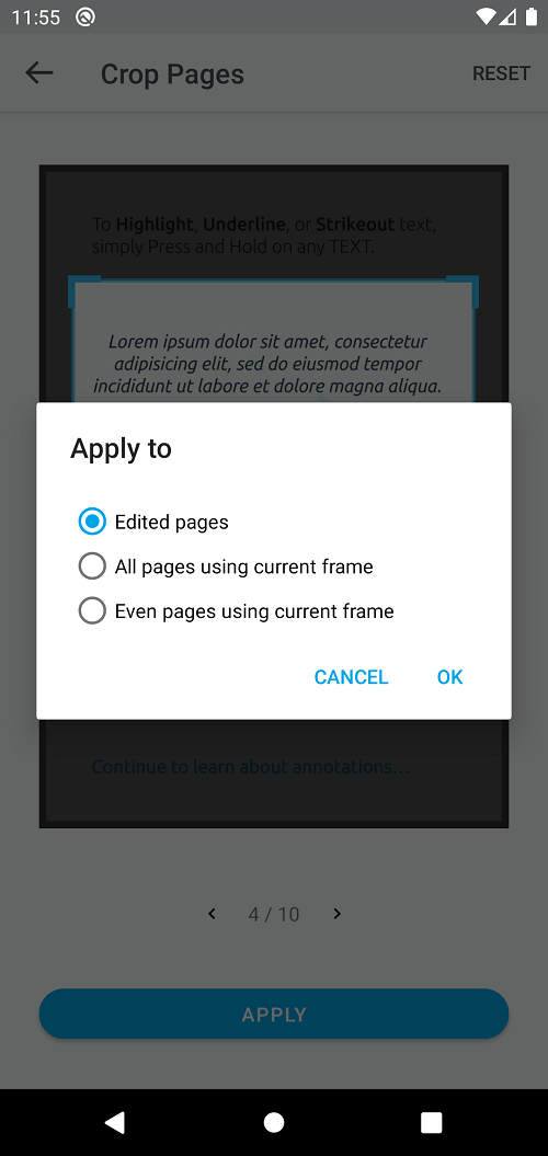The Scrollbar interface was redesigned for better space allocation and a more intuitive experience. The Previous and Next buttons are now grouped together.