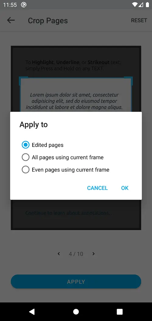 The Scrollbar interface was redesigned for better space allocation and a more intuitive experience. The Previous and Next buttons are now grouped together.