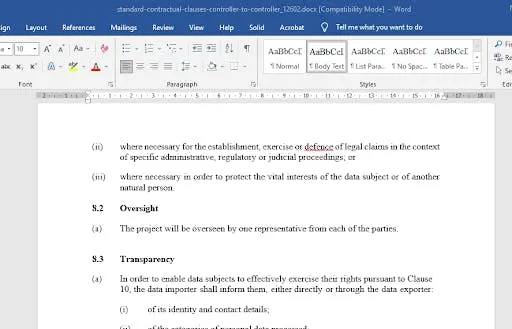 A new section is easily added in Word.