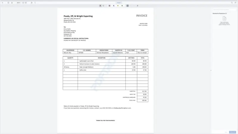 Step 1: load the document for redaction