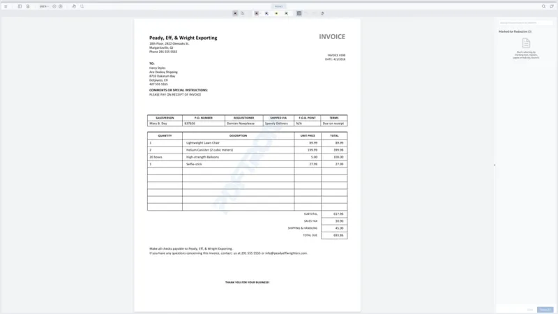 Step 1: load the document for redaction