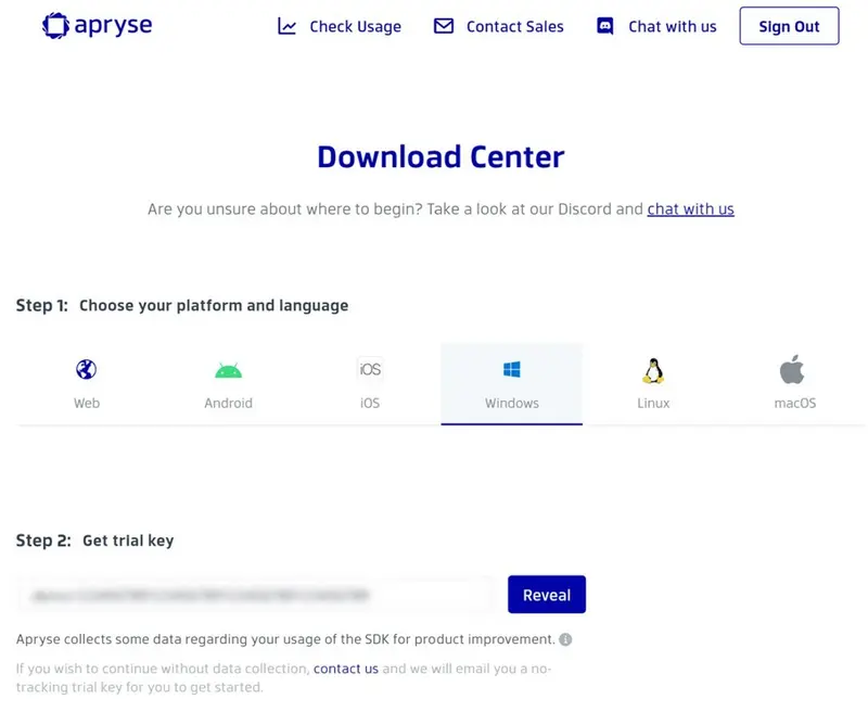 download center platform and trial key