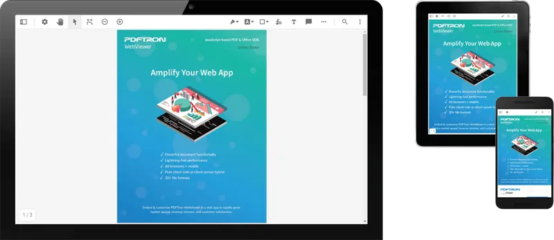 Cross-platform Office PDF SDK and PDF viewer that works and looks the same on different devices.