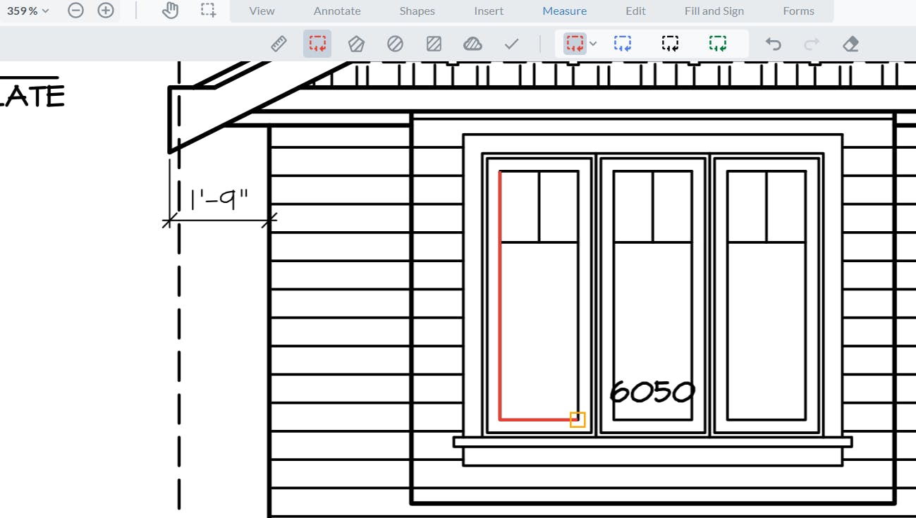 Control points in a drawing