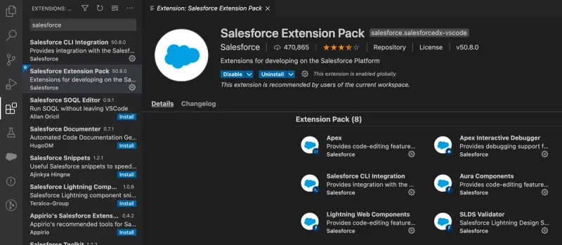 Salesforce Extension Pack