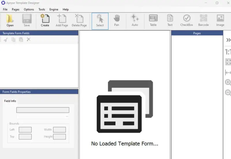 a screenshot of the Template Designer Application.