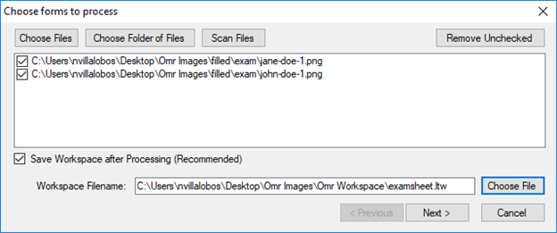 Managing the filled forms to be processed