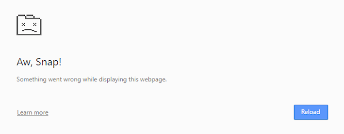 The browser throws an exception after trying to load the file