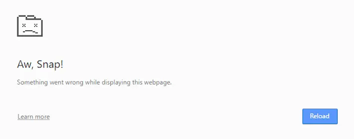 The browser throws an exception after trying to load the file