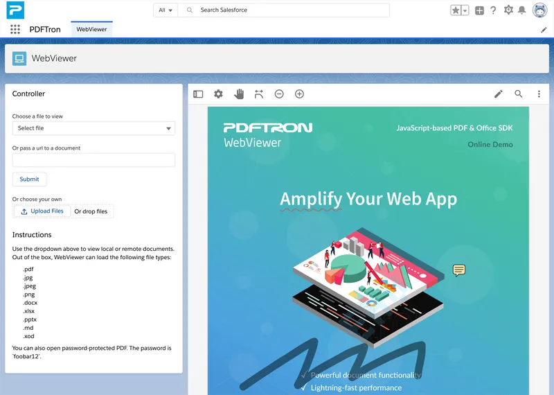 Document viewer in opened app
