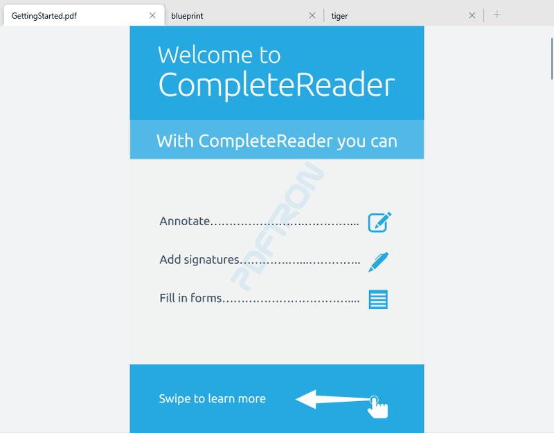 Animation of WinUI PDF viewer used to interact on complex PDFs.