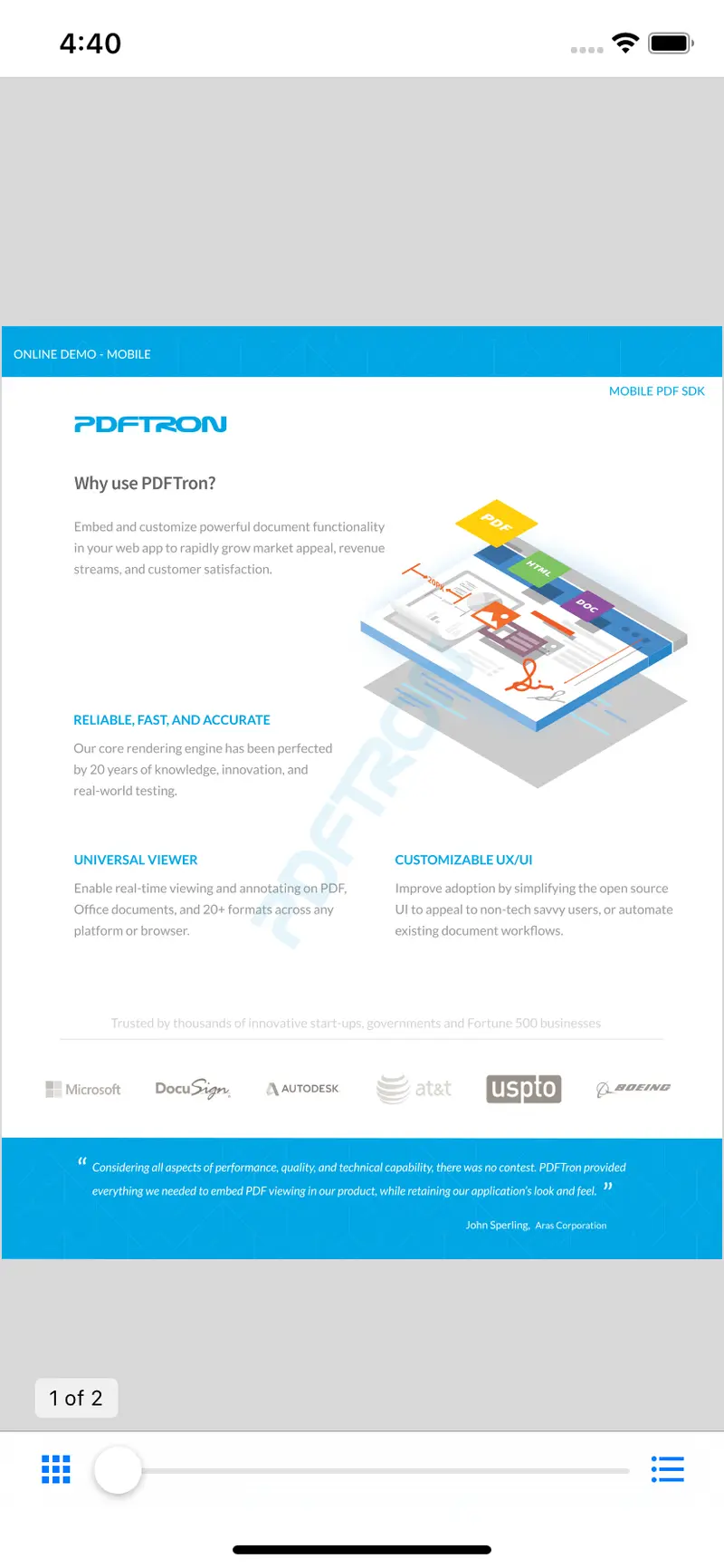 A working SwiftUI PDF viewer