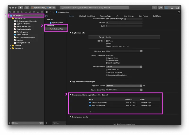 mac catalyst integration in project folder