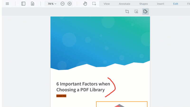 An animated gif showing the effect of programmatically updating the content of the edit Annotation.