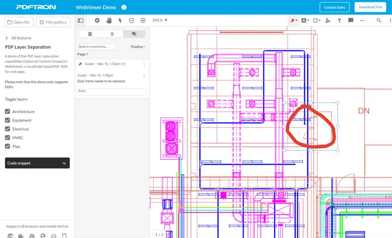 Image of WebViewer toggling layers