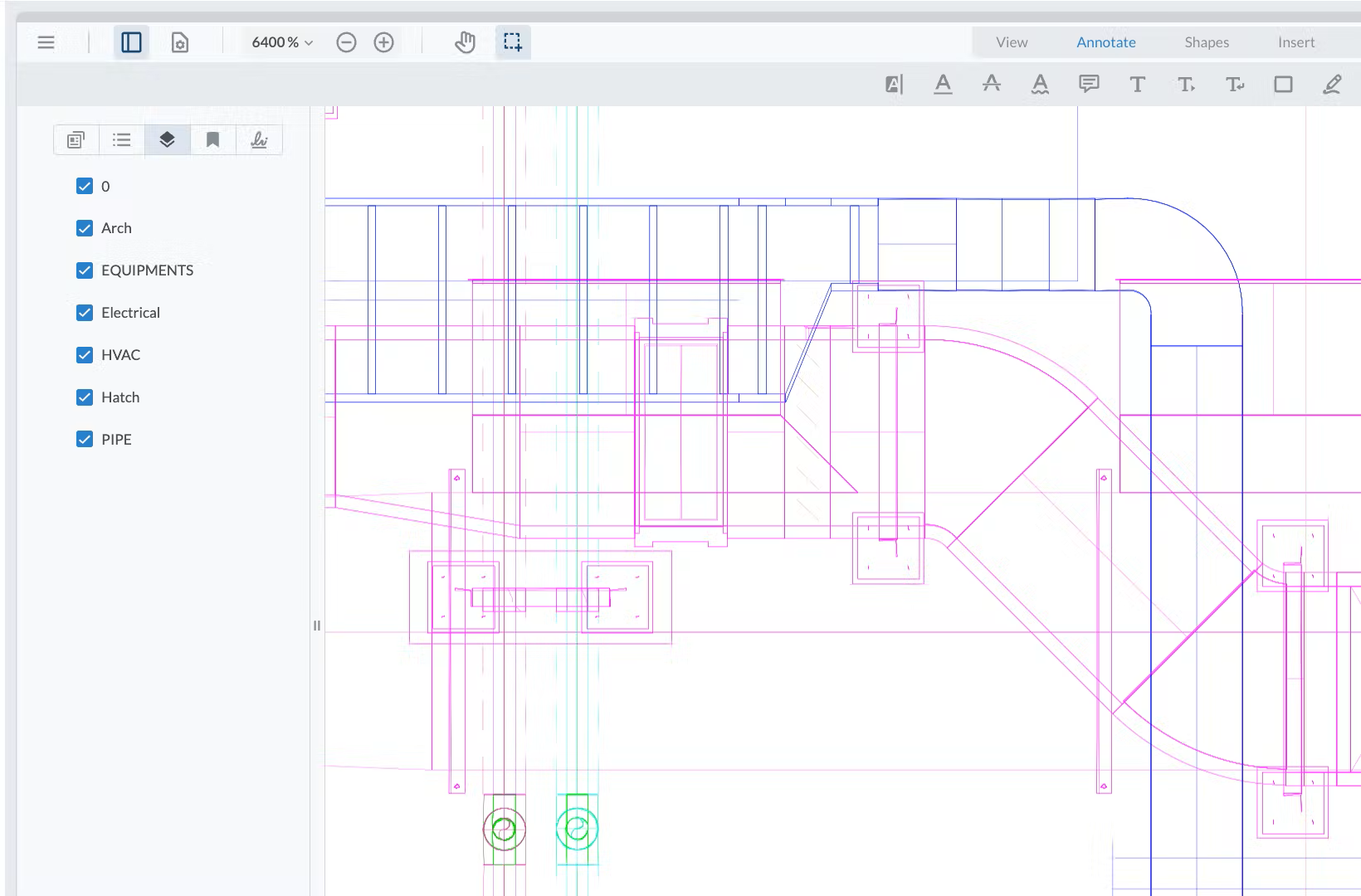 Image of magnified vector content