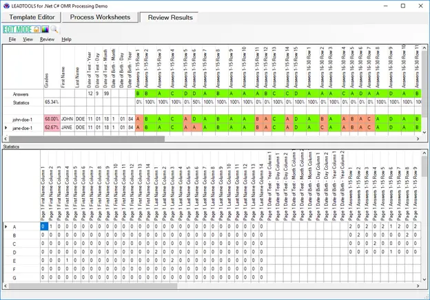 Reviewed exams with new highlight colors