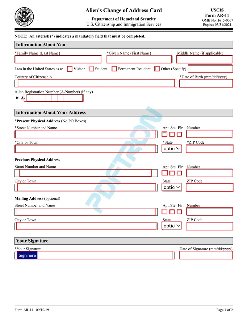 Image of a PDF with interactive fields