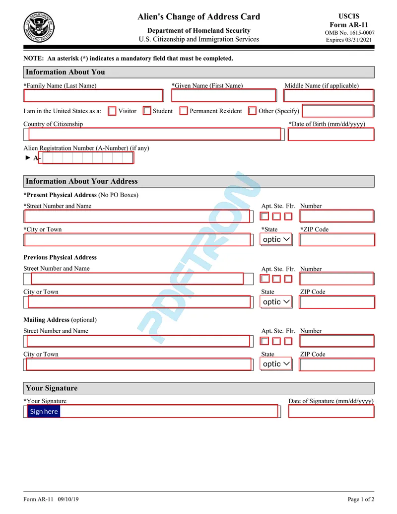 Image of a PDF with interactive fields