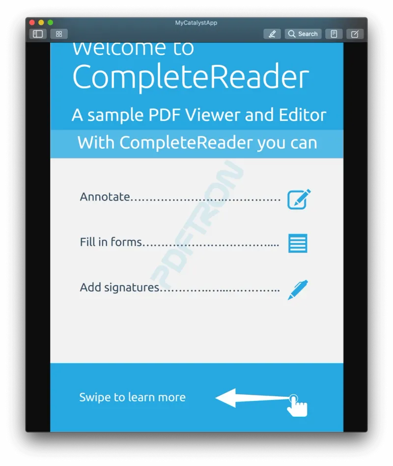 mac catalyst PDF viewer toolbar