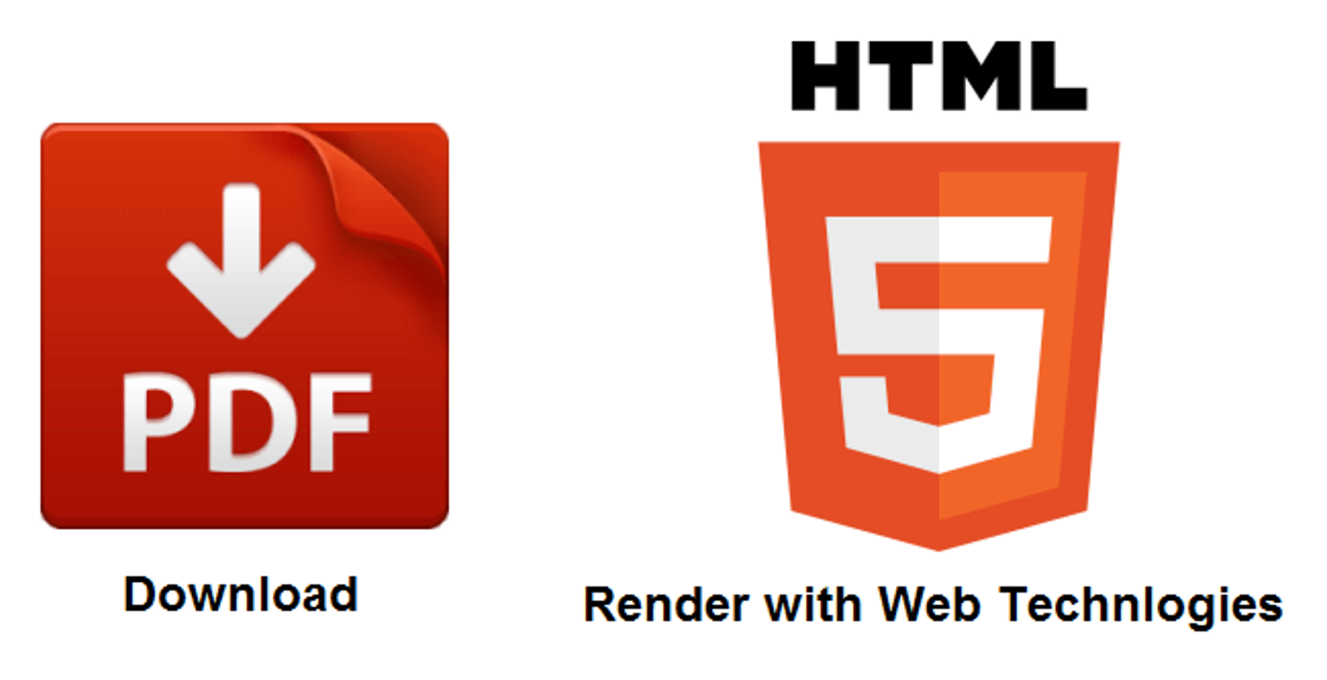 icons for pdf download and html5