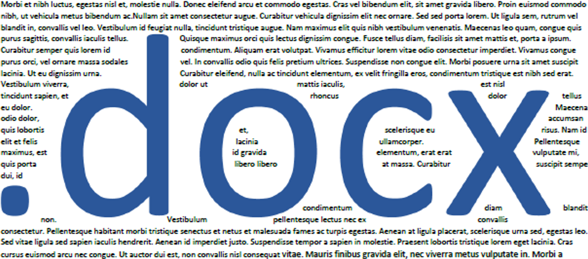 .docx file format shown on Word page full of text