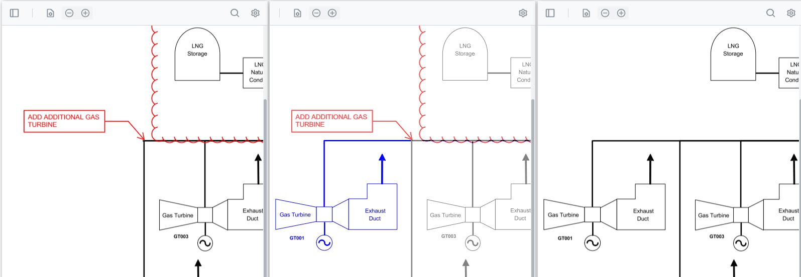 Side by side document comparison