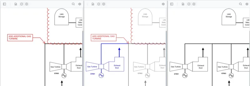 Side by side document comparison