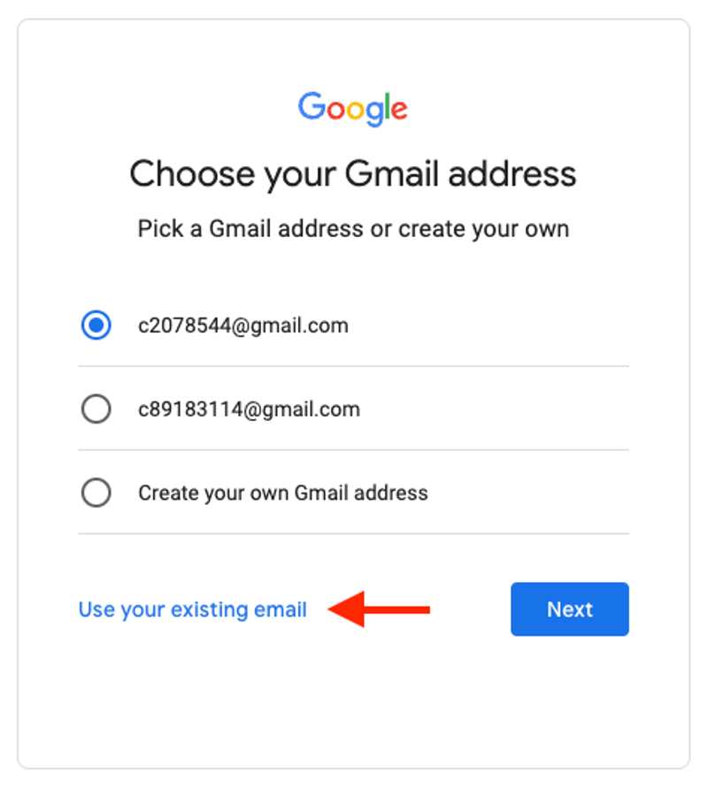 Google sign in account selection