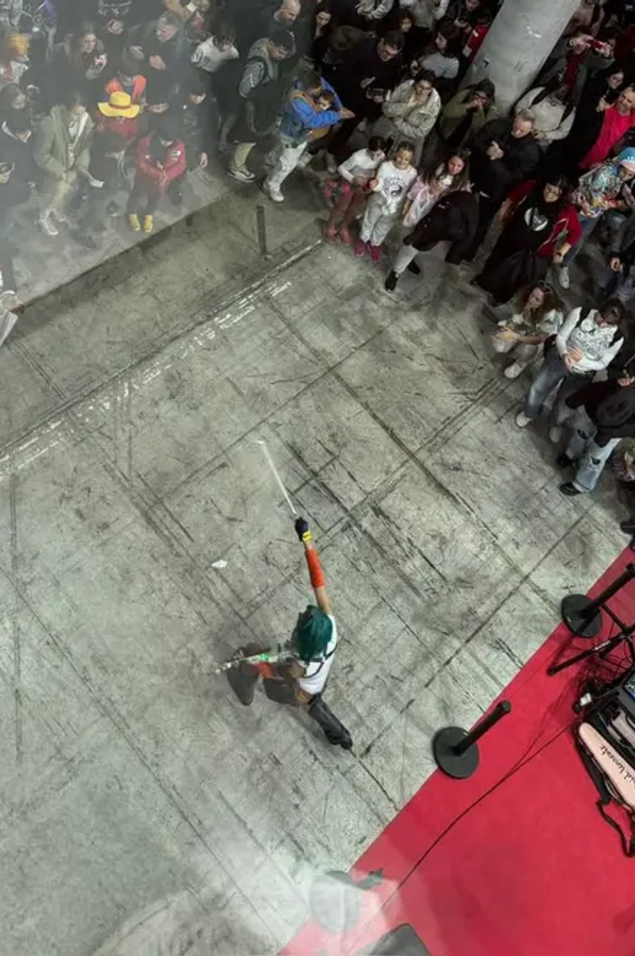 Astrid Torrente performing live before a large audience