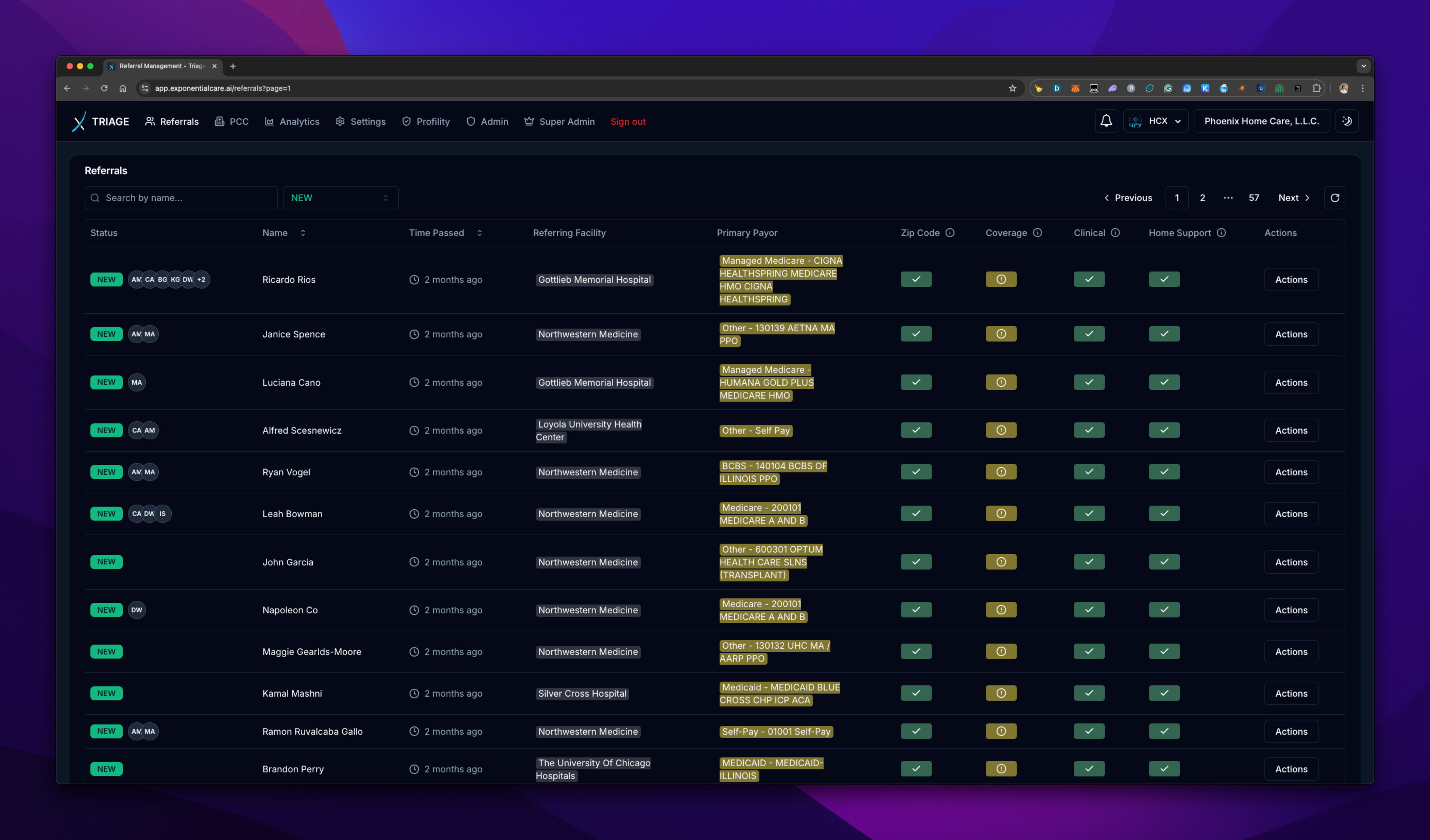 Exponential Care Triage Interface