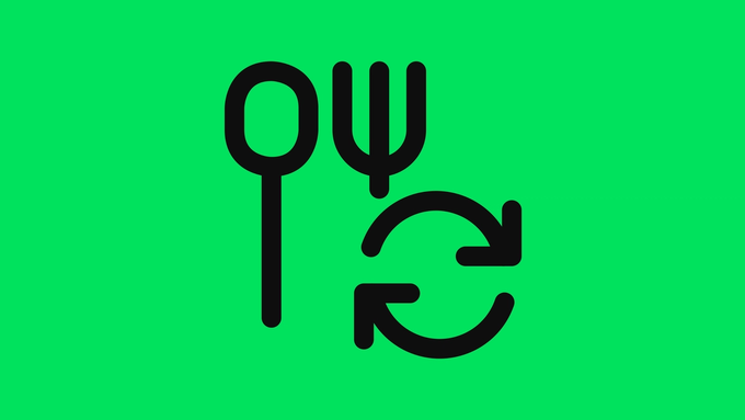 A spoon and fork beside a circular refresh arrow, representing a dining reservation becoming available again.