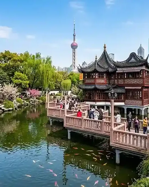 Chinese pagoda temple against a blue sky, featured on the China Highlights Tour homepage card