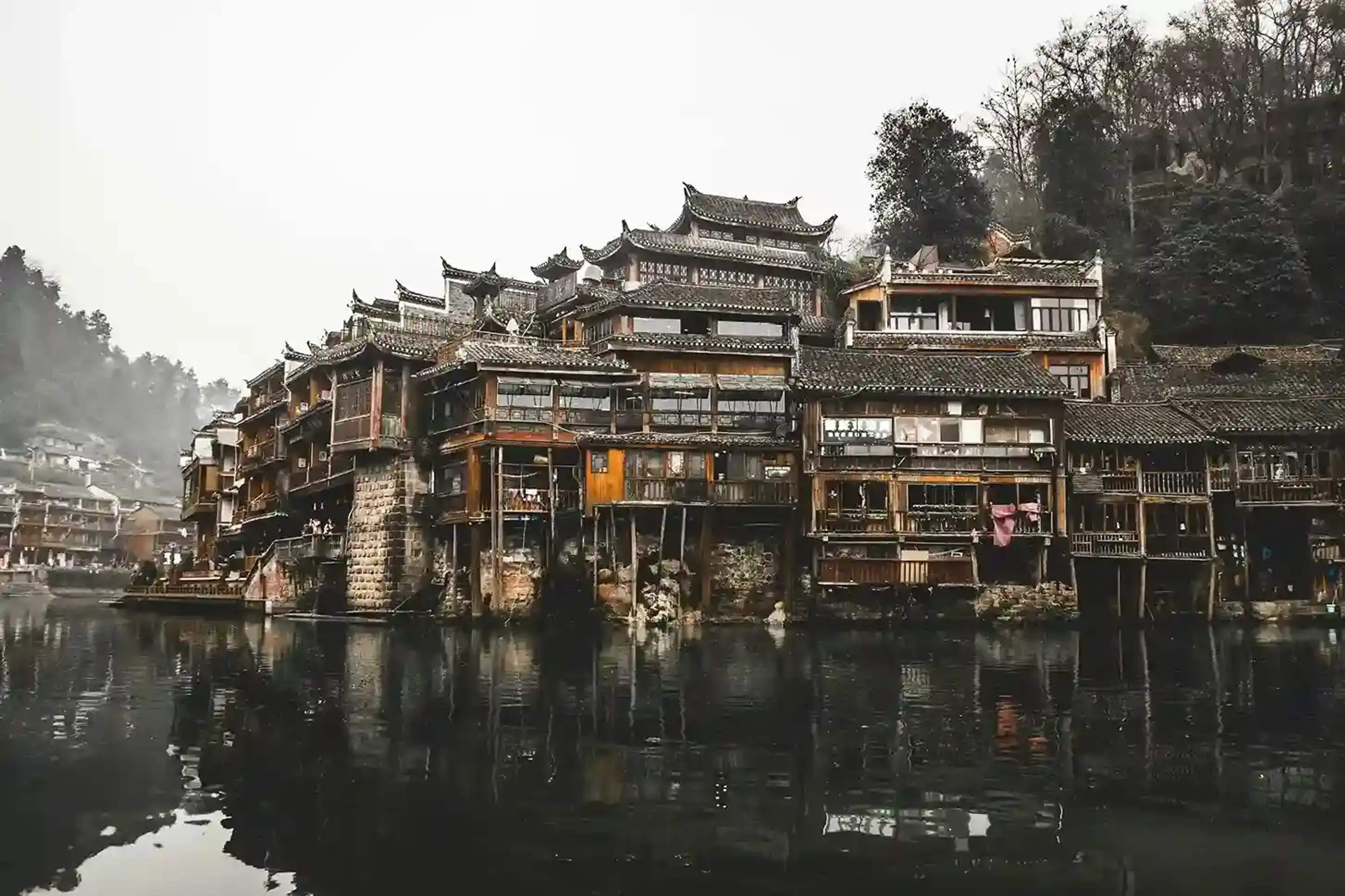 China skyline blending modern skyscrapers with traditional architecture and cultural landmarks